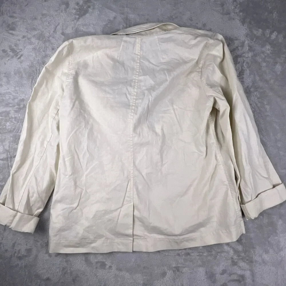 J.Crew Womens Beige Single Button Blazer Jacket Size 14